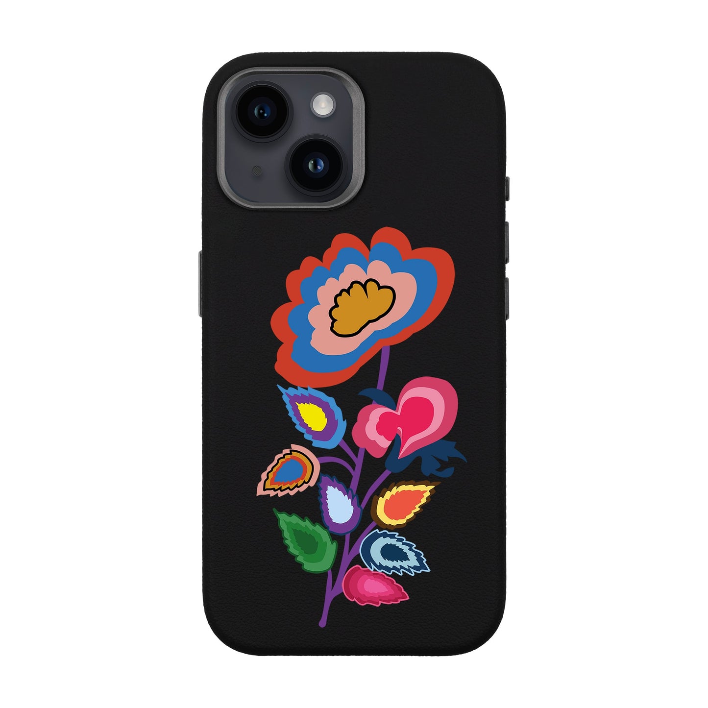KNITTED FLOWER-iPhone 14 Leather Premium Kılıf MagSafe Özellikli