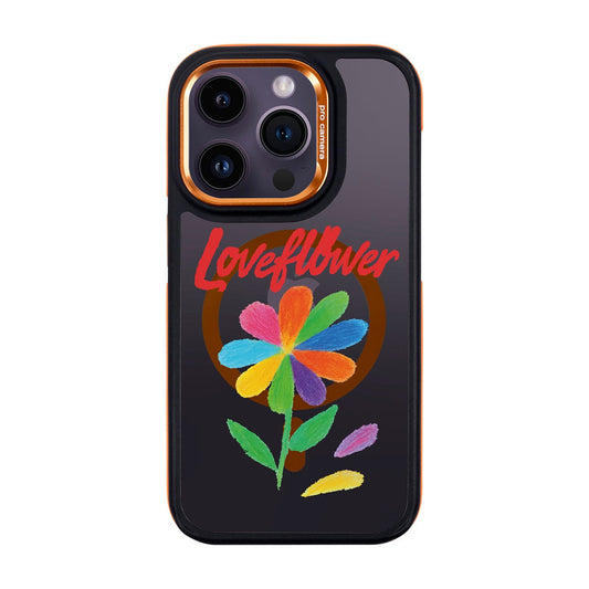 LOVE FLOWER-iPhone 14 Pro Dark Kılıf MagSafe Özellikli