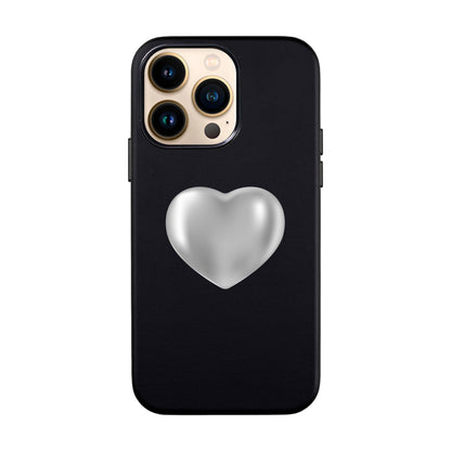 SILVER HEART-iPhone 13 Pro Leather Kılıf