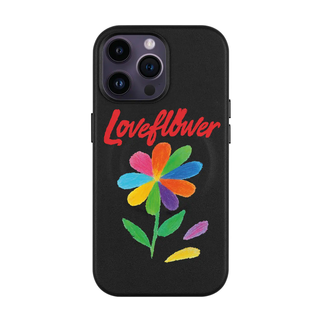 LOVE FLOWER-iPhone 14 Pro Max Leather Kılıf MagSafe Özellikli