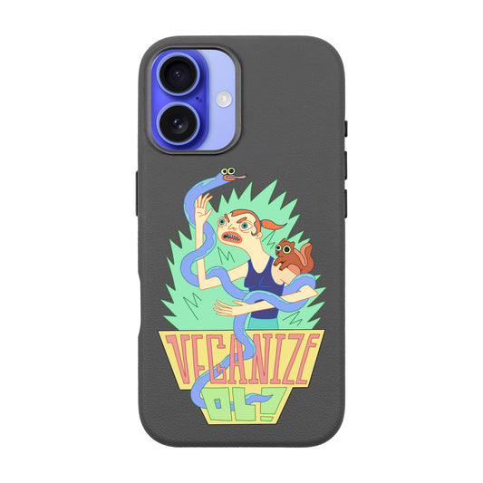 VEGANİZE-iPhone 16 Leather Premium Kılıf MagSafe Özellikli