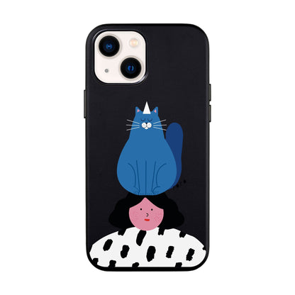 NAUGHTY CAT-iPhone 14 Leather Kılıf
