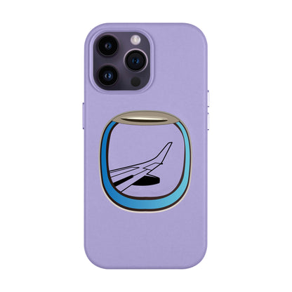 AIRCRAFT WINDOW-iPhone 14 Pro Max Leather Kılıf MagSafe Özellikli