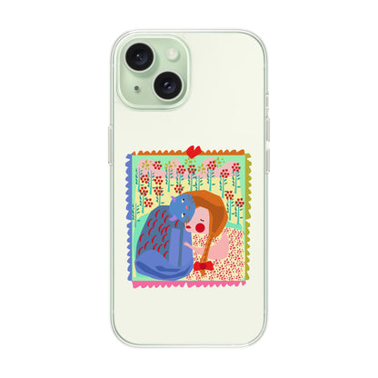 KEDİ POSTA PULU-iPhone 15 Solid Kılıf