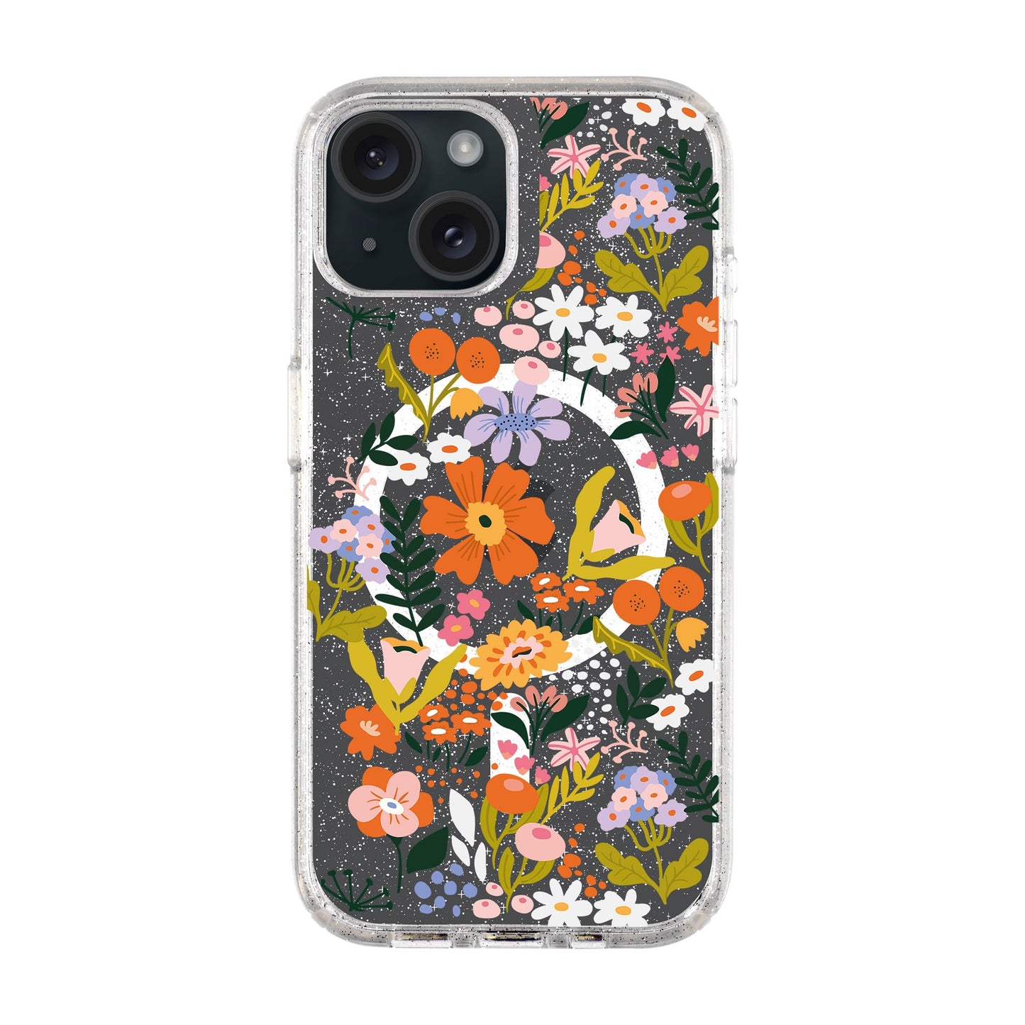 FLOWER-iPhone 15 Plus Shiny Kılıf MagSafe Özellikli