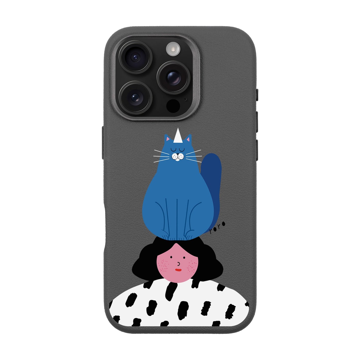 NAUGHTY CAT-iPhone 16 Pro Leather Premium Kılıf MagSafe Özellikli