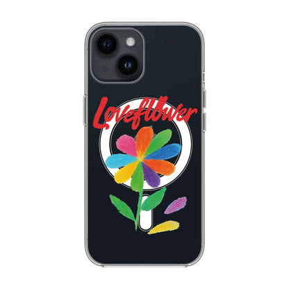 LOVE FLOWER-iPhone 14 Solid Kılıf MagSafe Özellikli