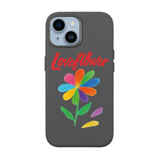 LOVE FLOWER-iPhone 13 Leather Premium Kılıf MagSafe Özellikli
