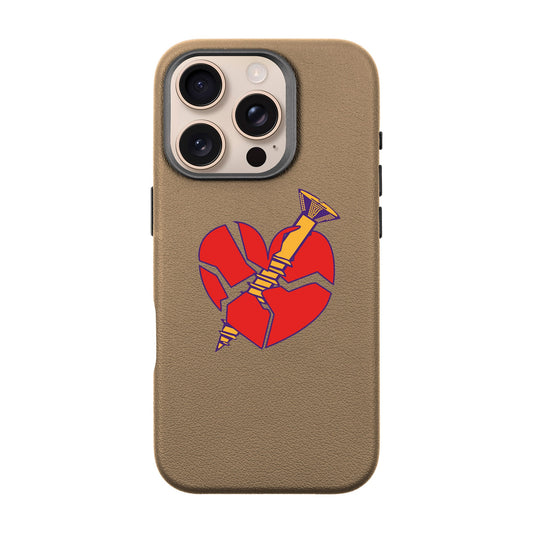 BROKEN HEART-iPhone 16 Pro Leather Premium Kılıf MagSafe Özellikli
