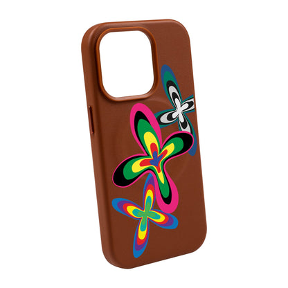 COLOR FLOWER-Leather Kılıf MagSafe Özellikli - iPhone 13