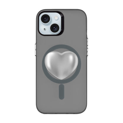 SILVER HEART-iPhone 15 Hold Kılıf MagSafe Özellikli