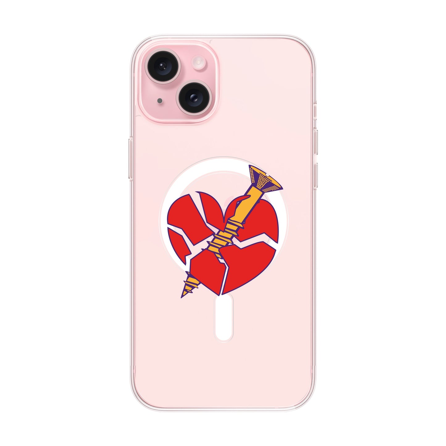 BROKEN HEART-iPhone 15 Plus Solid Kılıf MagSafe Özellikli