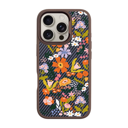 FLOWER-iPhone 16 Pro Plaid Kılıf MagSafe Özellikli