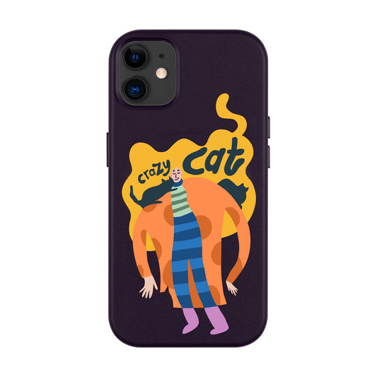 CRAZY CAT-Leather Kılıf MagSafe Özellikli - iPhone 11