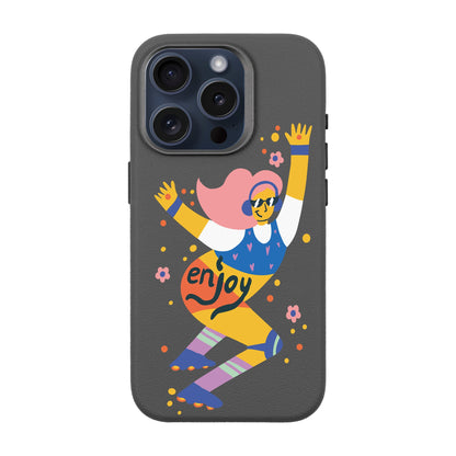 ENJOY-iPhone 15 Pro Leather Premium Kılıf MagSafe Özellikli