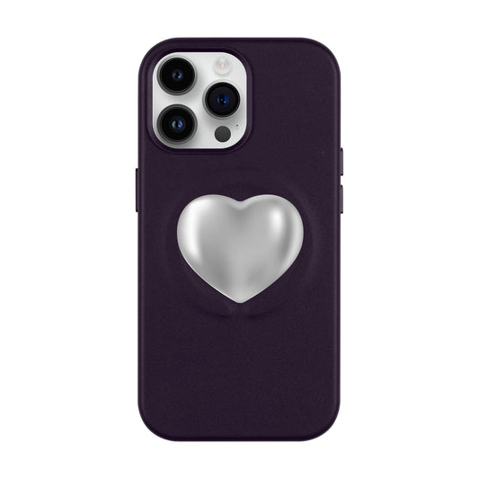 SILVER HEART-iPhone 14 Pro Max Leather Kılıf MagSafe Özellikli