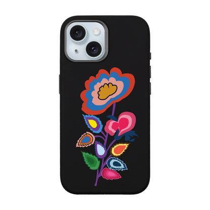 KNITTED FLOWER-iPhone 15 Leather Premium Kılıf MagSafe Özellikli