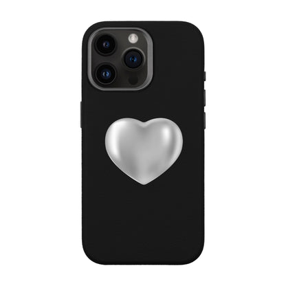 SILVER HEART-iPhone 14 Pro Max Leather Premium Kılıf MagSafe Özellikli