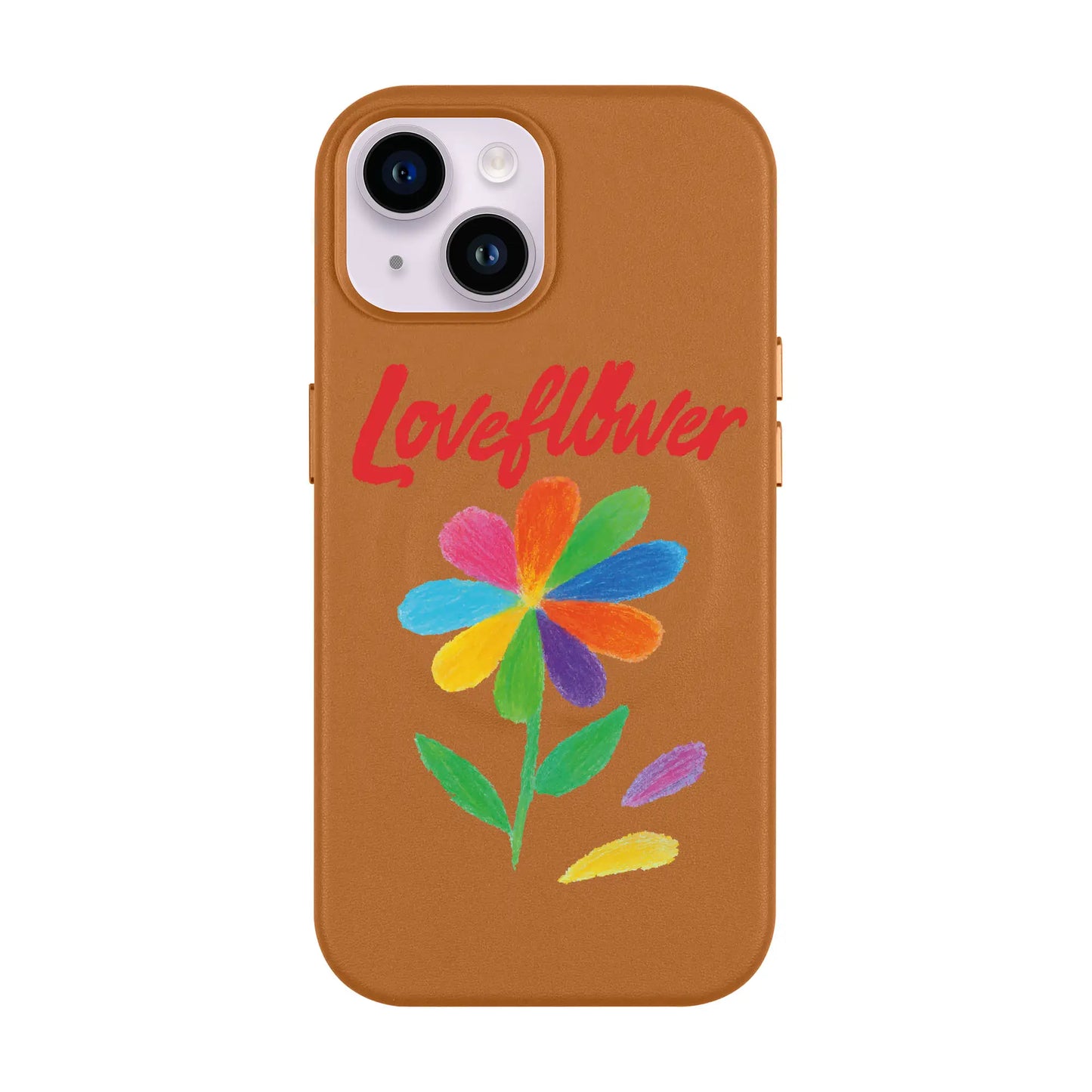 LOVE FLOWER-iPhone 14 Leather Kılıf MagSafe Özellikli