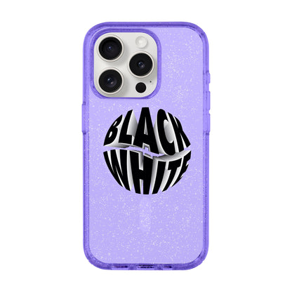 BLACK WHITE-iPhone 15 Pro Shiny Kılıf MagSafe Özellikli