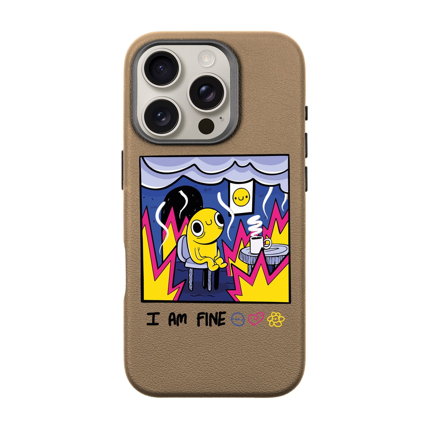 I AM FINE-iPhone 16 Pro Leather Premium Kılıf MagSafe Özellikli