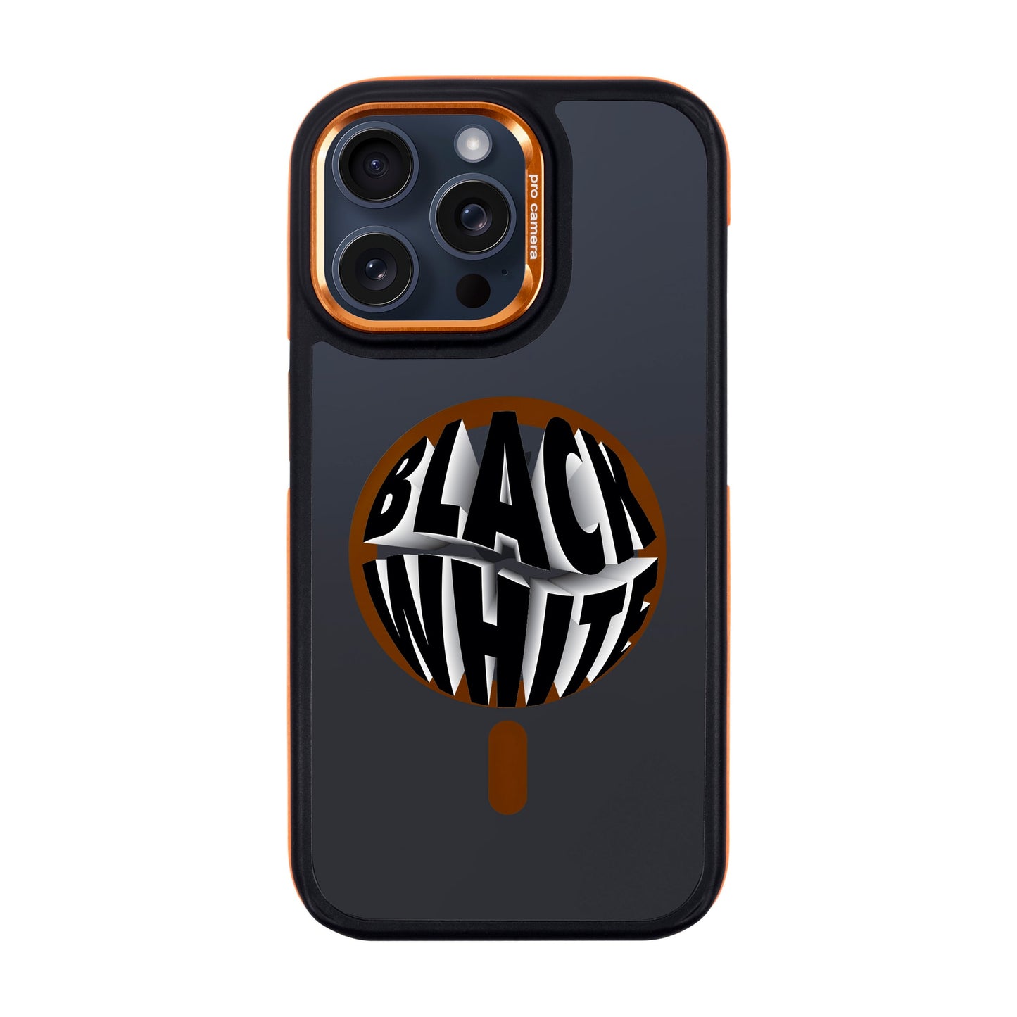BLACK WHITE-iPhone 15 Pro Max Dark Kılıf MagSafe Özellikli