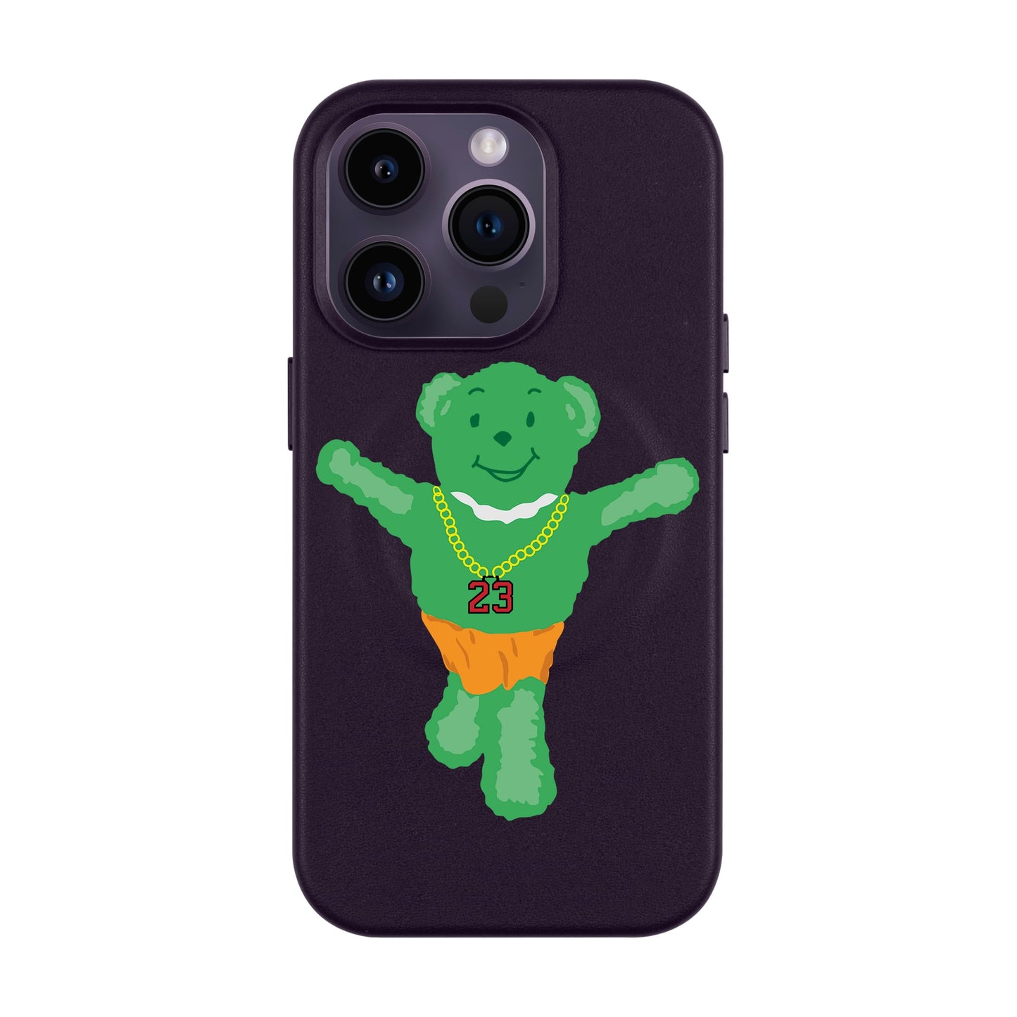 GREEN BEAR-Leather Kılıf MagSafe Özellikli - iPhone 14 Pro