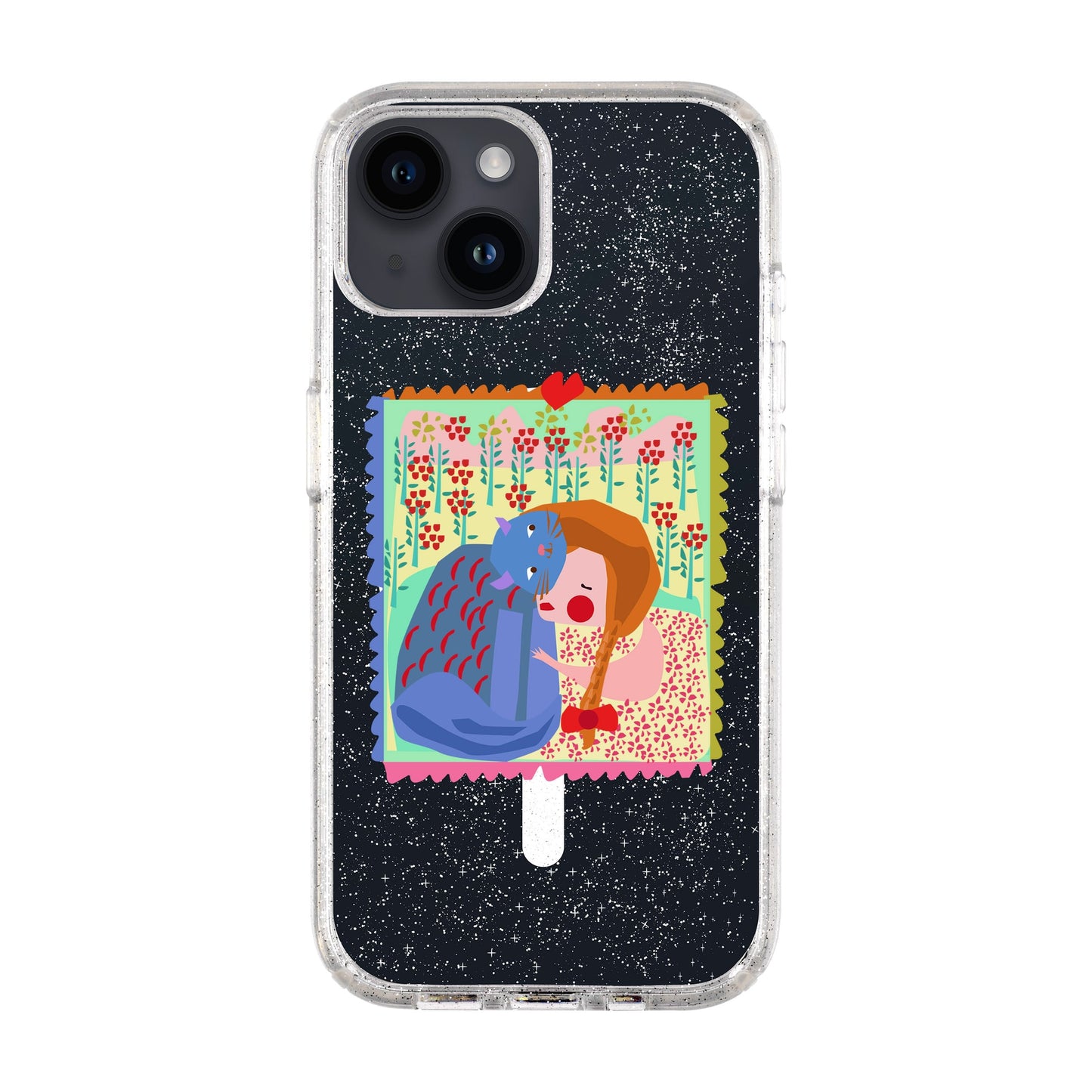 KEDİ POSTA PULU-iPhone 13 Shiny Kılıf MagSafe Özellikli