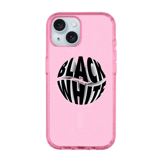 BLACK WHITE-iPhone 15 Shiny Kılıf MagSafe Özellikli