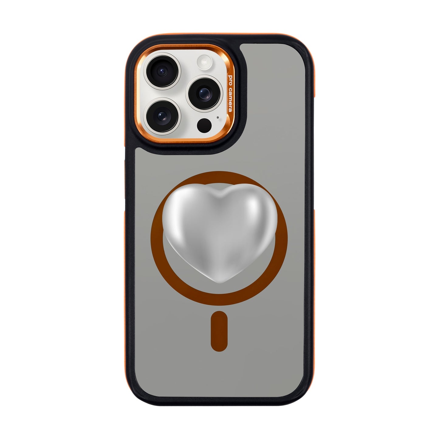 SILVER HEART-iPhone 15 Pro Max Dark Kılıf MagSafe Özellikli