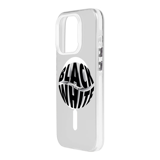 BLACK WHITE-iPhone 12 Hold Kılıf MagSafe Özellikli