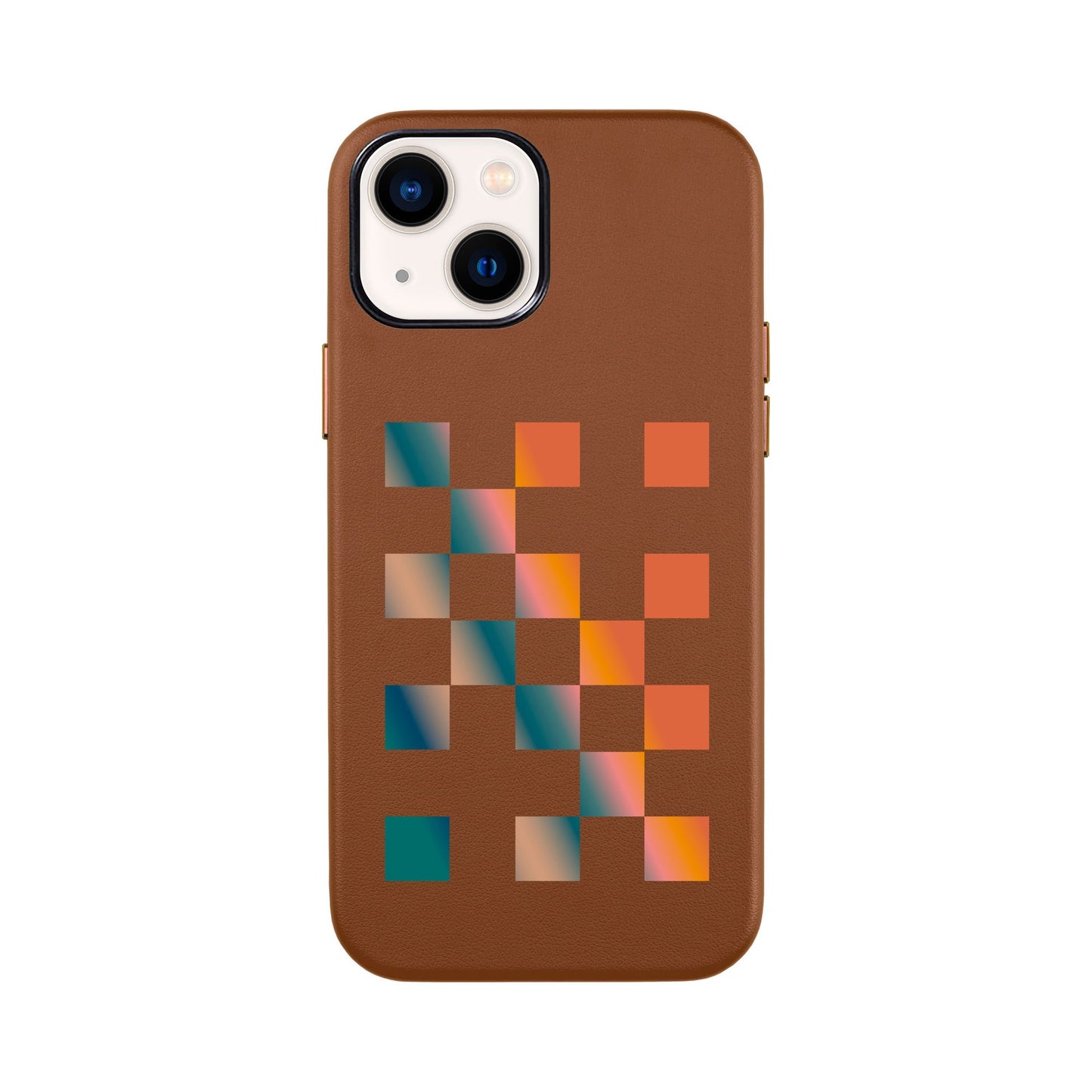 GRADIENT CHECKMATE-iPhone 13 Mini Leather Kılıf