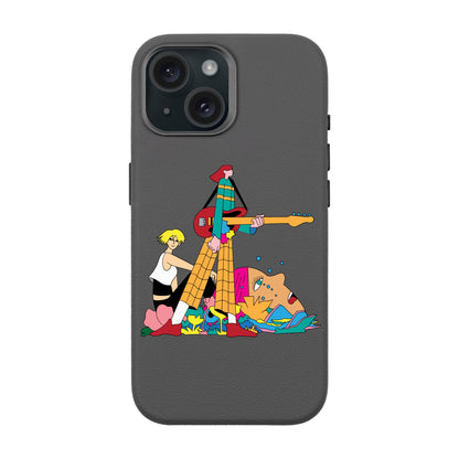 HER BAND-iPhone 15 Leather Premium Kılıf MagSafe Özellikli