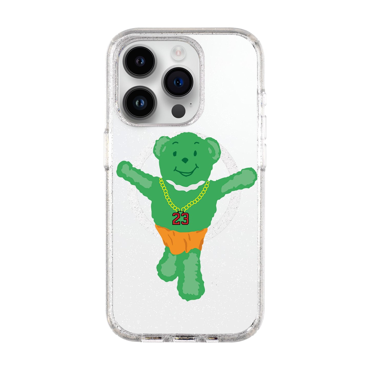 GREEN BEAR-iPhone 14 Pro Shiny Kılıf MagSafe Özellikli