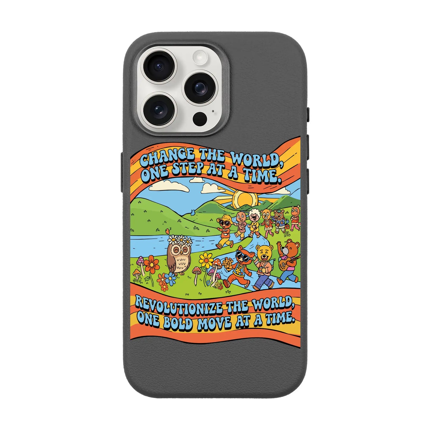 CHANGE THE WORLD-iPhone 15 Pro Max Leather Premium Kılıf MagSafe Özellikli