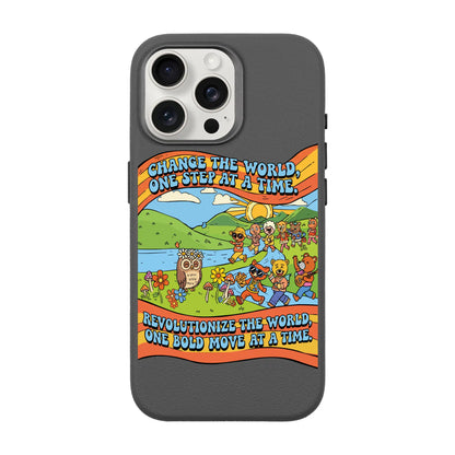 CHANGE THE WORLD-iPhone 15 Pro Max Leather Premium Kılıf MagSafe Özellikli
