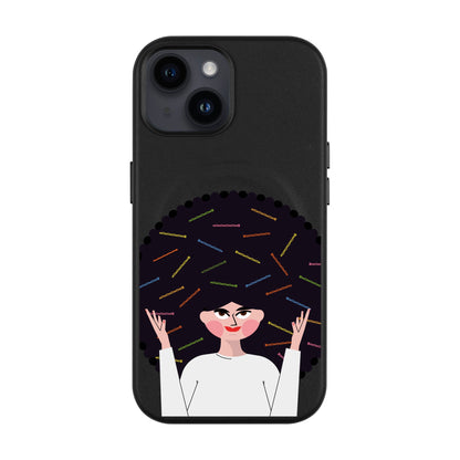 TANGLES OF HAPPINESS-Leather Kılıf MagSafe Özellikli - iPhone 13