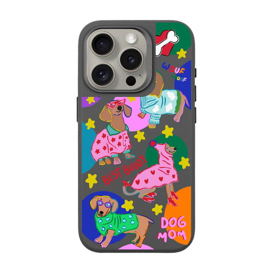 DOG MOM-iPhone 15 Pro Leather Premium Kılıf MagSafe Özellikli
