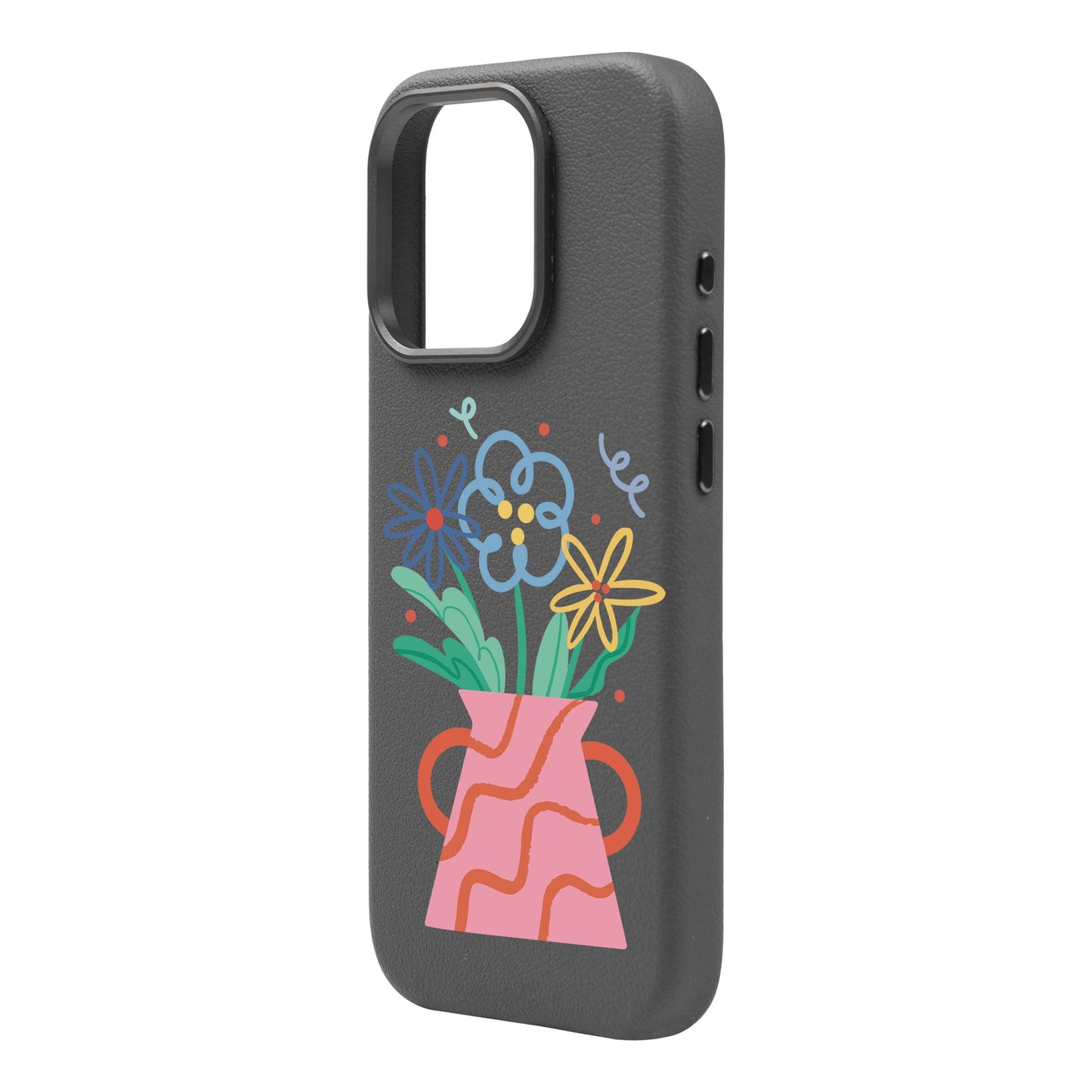 PINK VASE-iPhone 16 Leather Premium Kılıf MagSafe Özellikli
