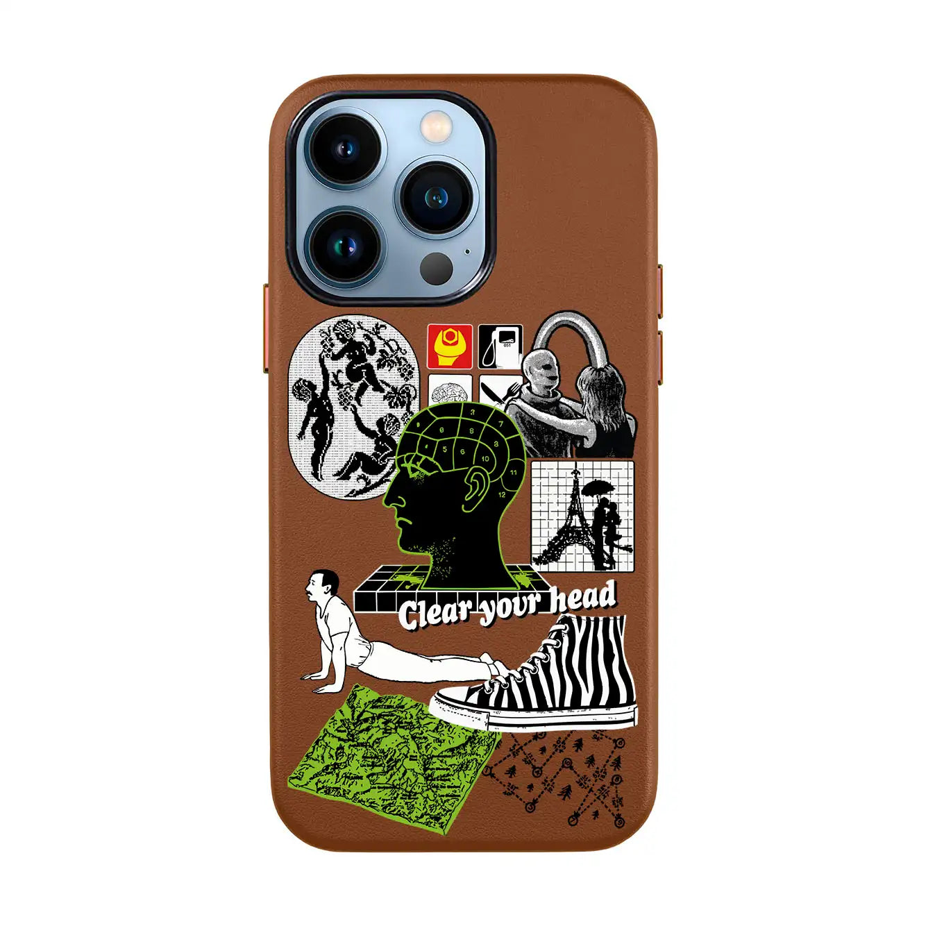 CLEAR YOUR HEAD-iPhone 14 Leather Kılıf