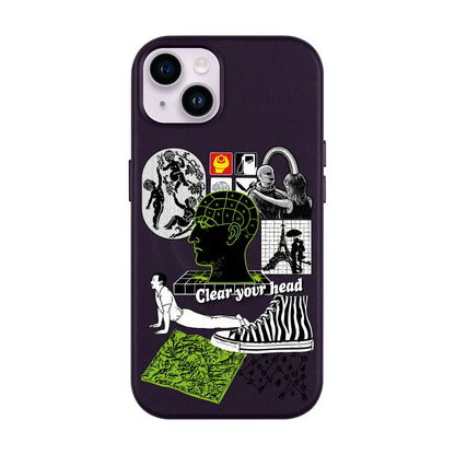 CLEAR YOUR HEAD-iPhone 14 Plus Leather Kılıf MagSafe Özellikli