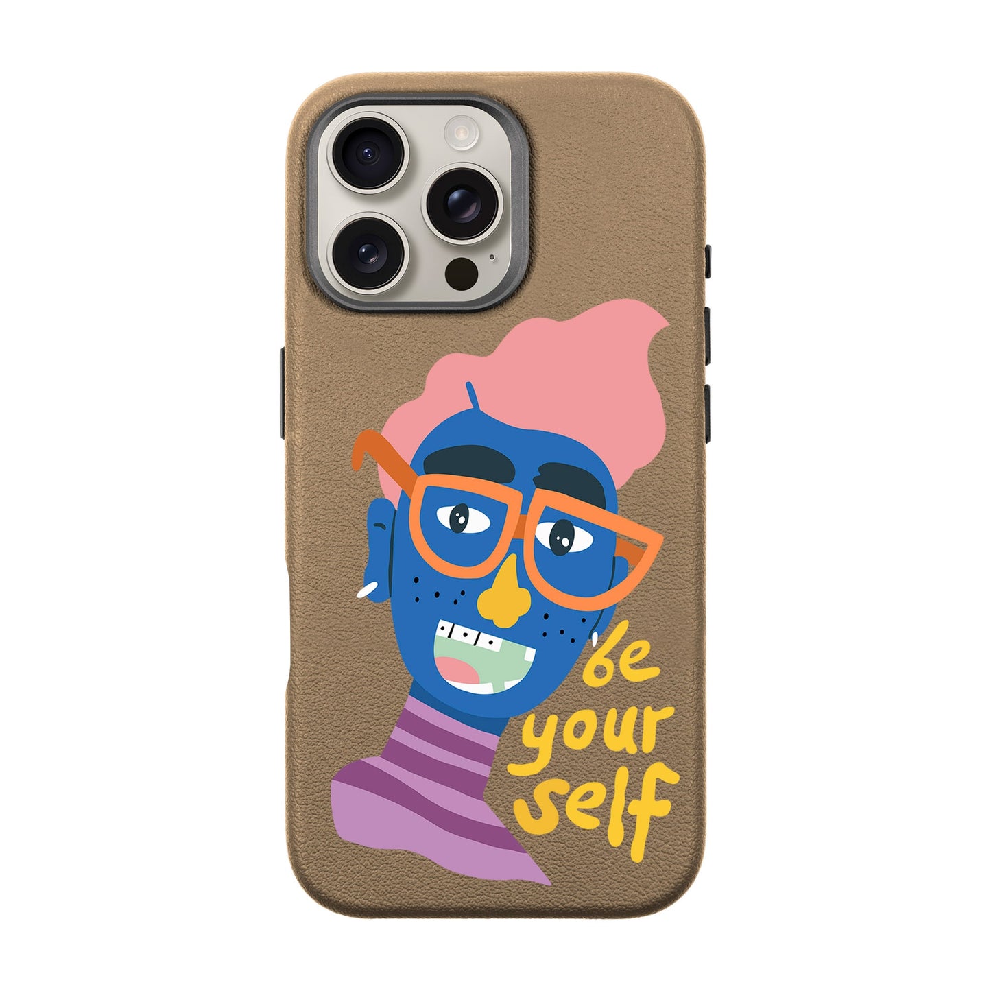 BE YOURSELF-iPhone 16 Pro Max Leather Premium Kılıf MagSafe Özellikli