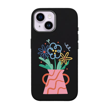 PINK VASE-iPhone 14 Leather Premium Kılıf MagSafe Özellikli