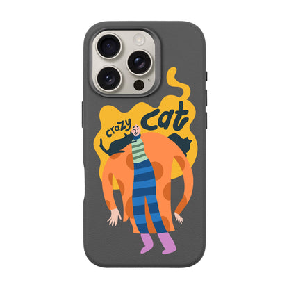 CRAZY CAT-iPhone 16 Pro Leather Premium Kılıf MagSafe Özellikli