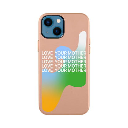LOVE YOUR MOTHER-iPhone 13 Mini Leather Kılıf
