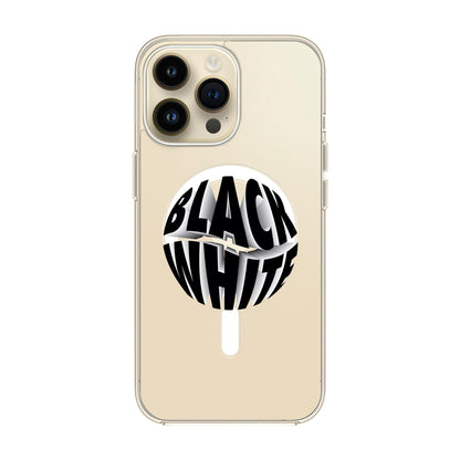BLACK WHITE-iPhone 14 Pro Max Solid Kılıf MagSafe Özellikli