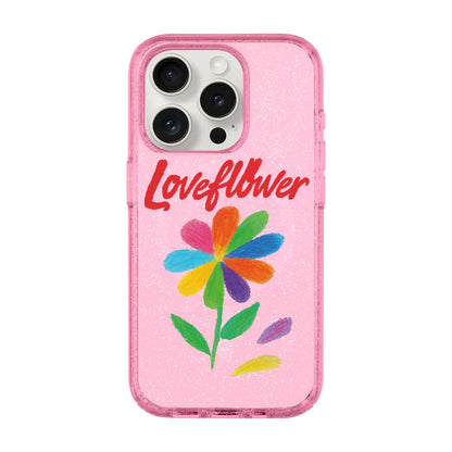 LOVE FLOWER-iPhone 15 Pro Shiny Kılıf MagSafe Özellikli