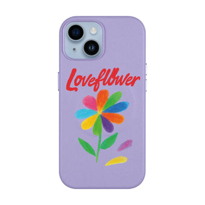 LOVE FLOWER-iPhone 14 Leather Kılıf MagSafe Özellikli