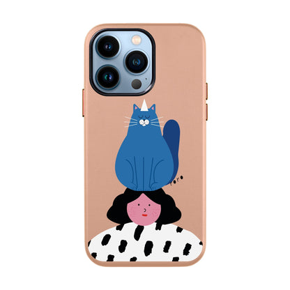 NAUGHTY CAT-iPhone 13 Pro Leather Kılıf