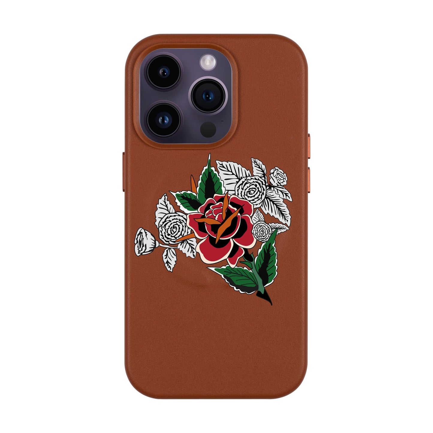 DRY ROSE-Leather Kılıf MagSafe Özellikli - iPhone 14 Pro